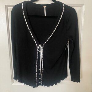 NWT Free People Black/White Knit Top_SZ Med